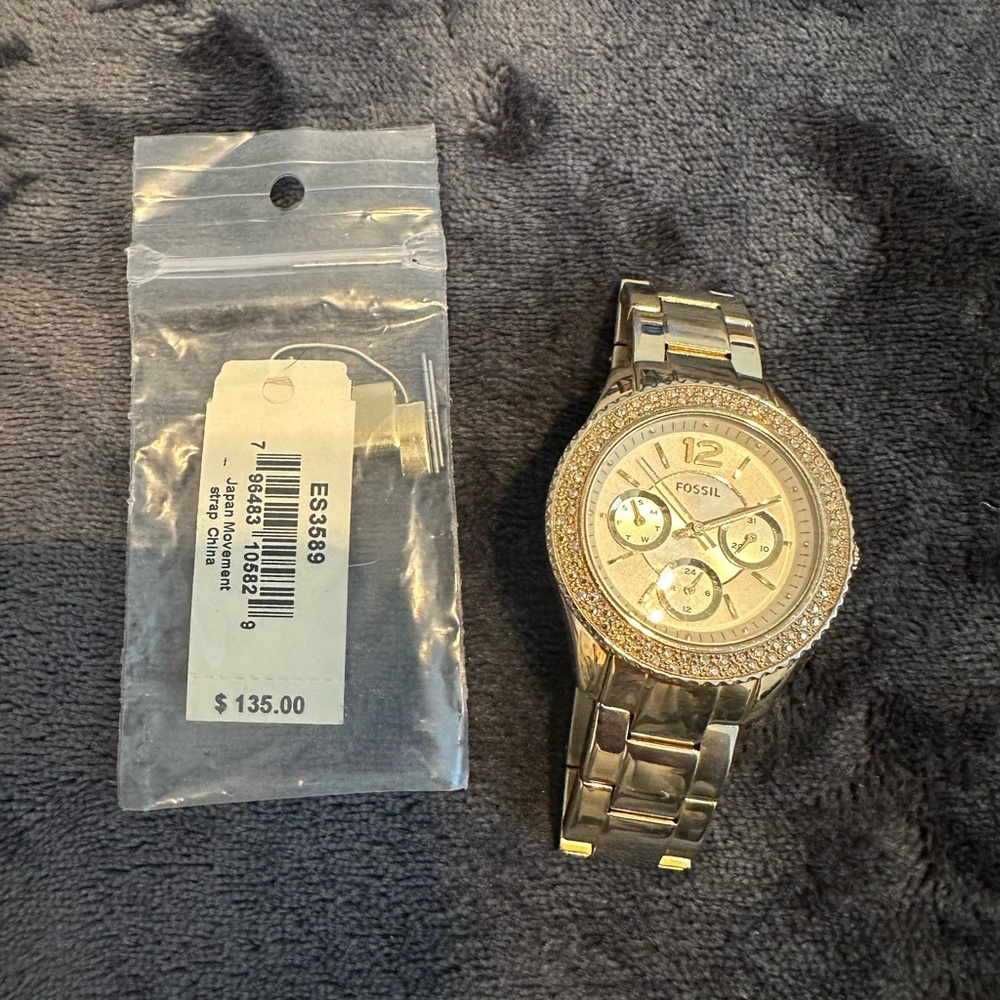 Gold Fossil Watch